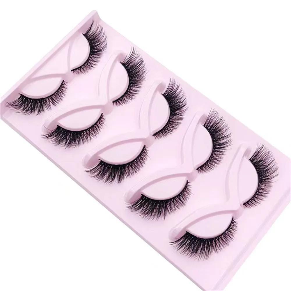 5 Pairs Cat Eye Lashes Wispy Fake Lashes Fluffy Cat Eyelashes Extensions False Eyelashes - Beauty Blessings LLC
