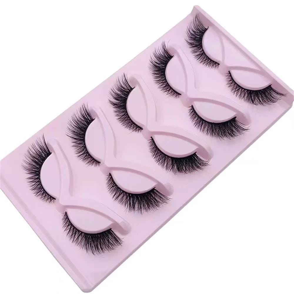 5 Pairs Cat Eye Lashes Wispy Fake Lashes Fluffy Cat Eyelashes Extensions False Eyelashes - Beauty Blessings LLC