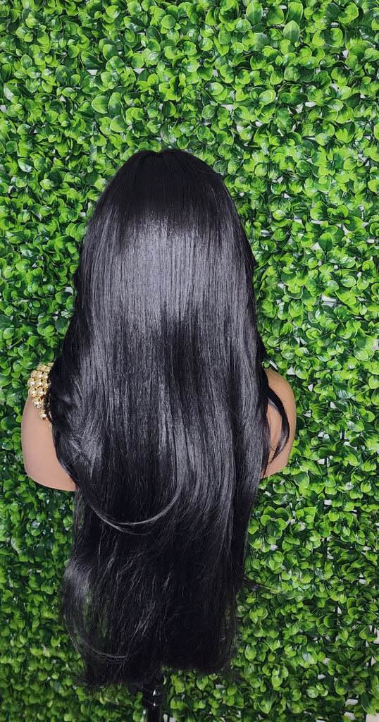 Swoop Hair Lace Wig Loose Curl Long Hair Natural Curtain Bang Hair Layered Curls Full Cap Wig Fashion Hairstyle Glueless Wig - Beauty Blessings LLC