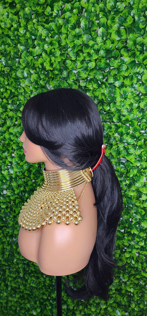 Swoop Hair Lace Wig Loose Curl Long Hair Natural Curtain Bang Hair Layered Curls Full Cap Wig Fashion Hairstyle Glueless Wig - Beauty Blessings LLC