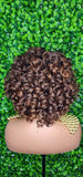 Bob Curl Wig Big Layered Curly Brown Auburn Hair Wig Bouncy Curl Full Fashion Wig with Bangs High Quality Hair - Beauty Blessings LLC