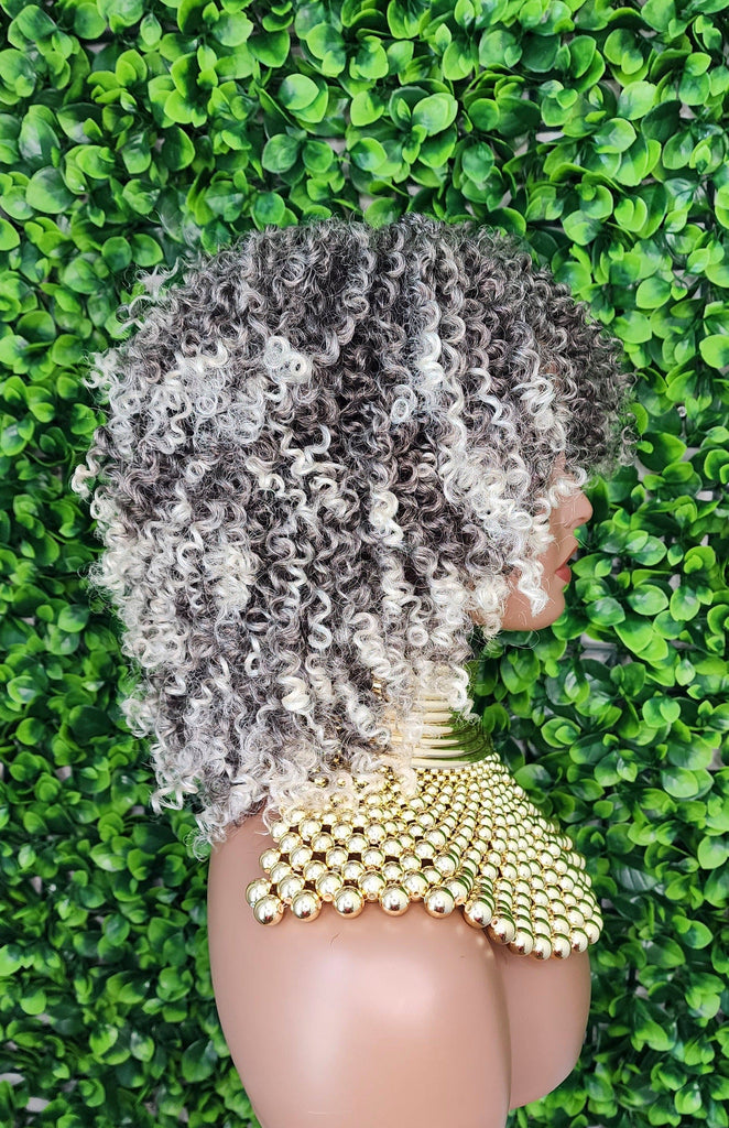 Blonde Afro Coil Bantu Knot Twist Out Kinky Twist Hair Full Cap Natural Wig Natural Hairsty Short Kinky Twist Brown Blonde Hair Wig - Beauty Blessings LLC
