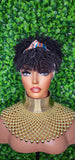 Turban Wig Afro Kinky Puff Bangs Wig Afro Curly Hair Wrap Wig Afro Bang Pre-tied Turban Wig Afro Puff Hair Piece - Beauty Blessings LLC