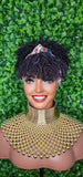 Turban Wig Afro Kinky Puff Bangs Wig Afro Curly Hair Wrap Wig Afro Bang Pre-tied Turban Wig Afro Puff Hair Piece