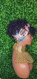 Turban Wig Afro Kinky Puff Bangs Wig Afro Curly Hair Wrap Wig Afro Bang Pre-tied Turban Wig Afro Puff Hair Piece - Beauty Blessings LLC