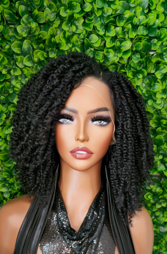 Passion Twist Glueless Lace Front Wig Natural Kinky Knotless Twist HD Lace Wig Flexible Lace Wig Bob Braid Wigs With Baby Hairs - Beauty Blessings LLC