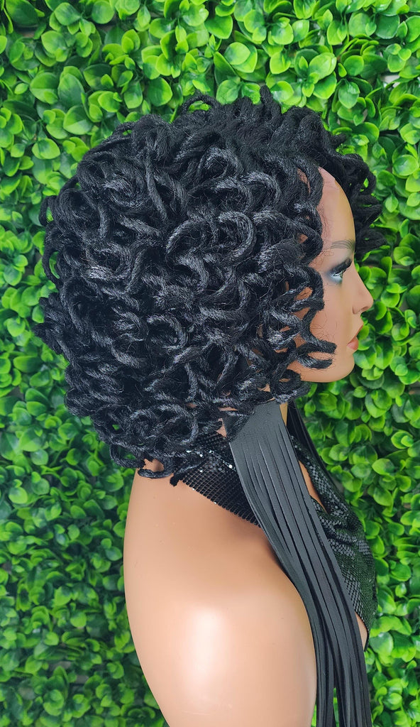 Afro Curly Sister Loc DreadLocks Glueless Lace Front Wig Realistic Natural DreadLock Wig - Beauty Blessings LLC