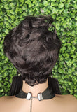 Soft Curly 100% Human Hair Pixie Cut Layered Swoop Bang Style Glueless Short Hair Wig Brazilian Remy Human Hair Cut Wig - Beauty Blessings LLC