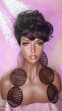 Mohawk Hair Messy Swoop Bang Curly Choppy Cut Pixie Cut Short Hairstyle Full Cap Wig - Beauty Blessings LLC