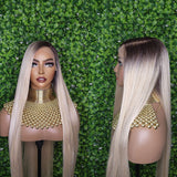 Blonde Long Straight Hair Lace Front Lace Wig Soft Hair Natural Hairline Glueless Pre-Plucked Lace Wig With Baby Hairs - Beauty Blessings LLC