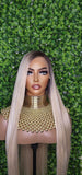 Blonde Long Straight Hair Lace Front Lace Wig Soft Hair Natural Hairline Glueless Pre-Plucked Lace Wig With Baby Hairs - Beauty Blessings LLC