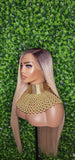 Blonde Long Straight Hair Lace Front Lace Wig Soft Hair Natural Hairline Glueless Pre-Plucked Lace Wig With Baby Hairs - Beauty Blessings LLC