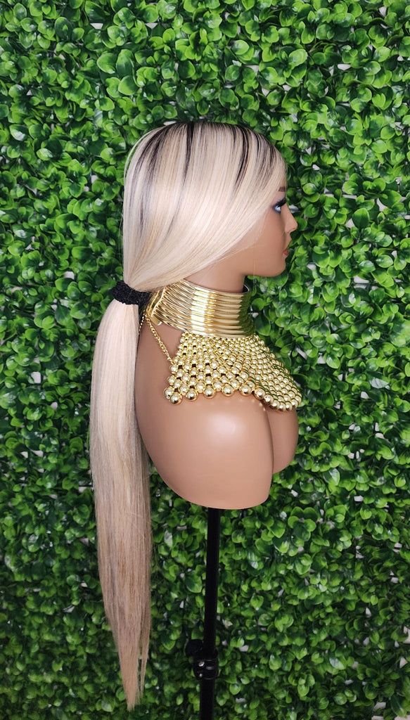 Blonde Long Straight Hair Lace Front Lace Wig Soft Hair Natural Hairline Glueless Pre-Plucked Lace Wig With Baby Hairs - Beauty Blessings LLC