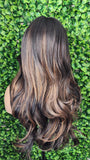 Lace Front Long Curl Lace Wig  Loose Wavy Curly Layered Hair Natural Hairline Glueless Pre-Plucked HD Lace Wig - Beauty Blessings LLC