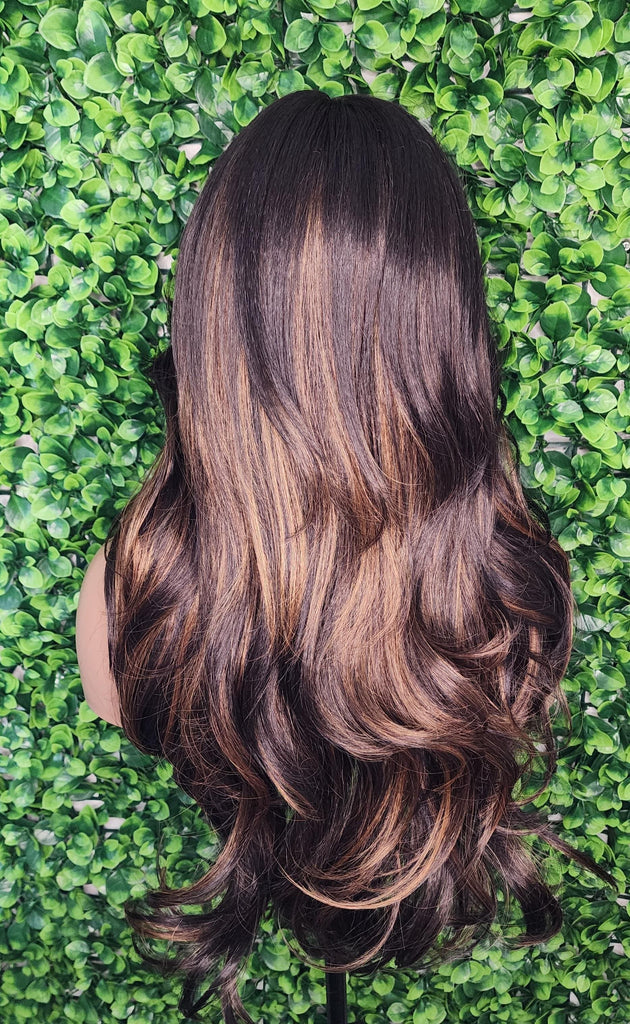 Lace Front Long Curl Lace Wig  Loose Wavy Curly Layered Hair Natural Hairline Glueless Pre-Plucked HD Lace Wig - Beauty Blessings LLC