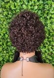 Dark Brown Deep Curl Pixie Cut Brazilian Remy 100% Human Hair Glueless Wig Natural Lightweight Bouncy Short Curly Wig - Beauty Blessings LLC