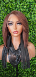 Chocolate Brown Bob Lace Front Wig Yaki Hair Swoop Bang Glueless Lace Wig - Beauty Blessings LLC