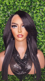 Swoop Bang Bob Wig with Bangs Glueless Lace Front Wig Voluminous Hair Yaki Hair Texture Short Bob Straight Wig - Beauty Blessings LLC