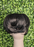 90s Inspired Swoop Bang and Fluffy Bun Ponytail Natural Yaki Texture Bang Bun Ponytail - Beauty Blessings LLC