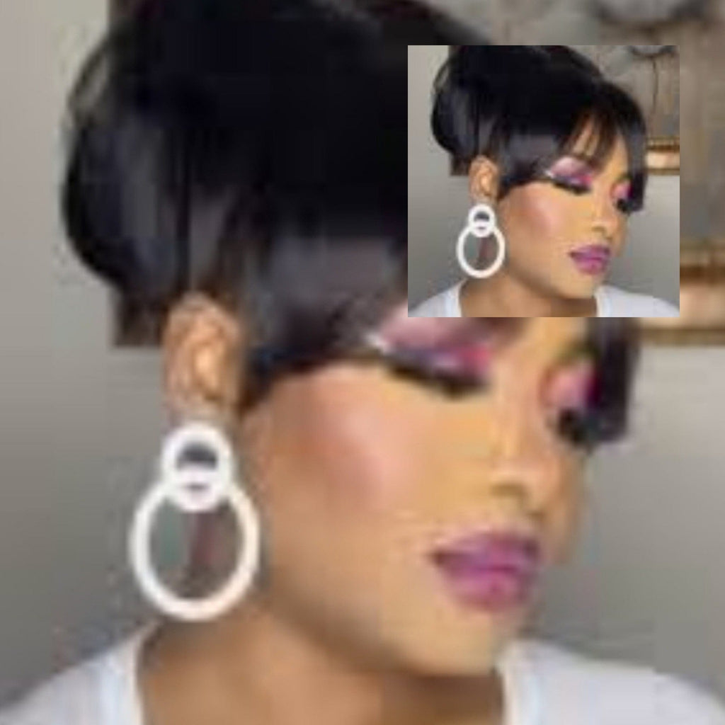 90s Inspired Swoop Bang and Fluffy Bun Ponytail Natural Yaki Texture Bang Bun Ponytail - Beauty Blessings LLC