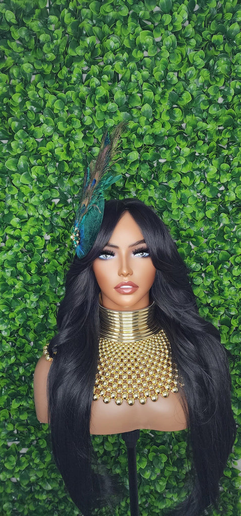 Swoop Hair Lace Wig Loose Curl Long Hair Natural Curtain Bang Hair Layered Curls Full Cap Wig Fashion Hairstyle Glueless Wig - Beauty Blessings LLC
