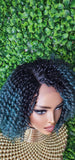Green Hair Wig Kinky Twist Hair Side Part Lace Front Lace Part Wig Natural Hairline Kinky Curly Hairstyle Wig - Beauty Blessings LLC