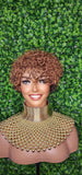 Water Wave Auburn Chocolate Brown Hair Brazilian Remy Human Hair Pixie Cut Curl Hair Wig Soft Short Cut Curly Natural Hairstyle Wig 100% Human Hair Wig - Beauty Blessings LLC