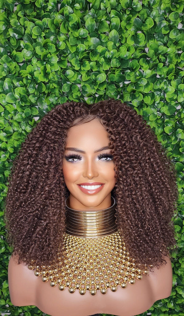 Big Kinky Curly Lace Front Wig Coily Hair Bouncy Spiral Curl Natural Afro Hairstyle Afro Kinky Glueless Lace Wig - Beauty Blessings LLC