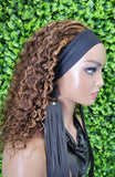 Ombre Deep Wave Headband Wig Human Hair #4/27 | Strawberry Blonde Highlight Wig | Glueless Brazilian Virgin Hair Wig | 150% Density Machine Made Wig - Beauty Blessings LLC