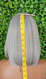 Salt and Pepper Wig Glueless Lace Front Wig Bob Light Gray Wig Straight Middle Part Wig Short Gray Bob Hairstyle Lace Wig - Beauty Blessings LLC
