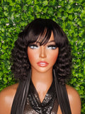 Deep Wave Brazilian Remy 100% Human Hair Wig With Bangs Short Bob Natural Wave Hair Wig - Beauty Blessings LLC