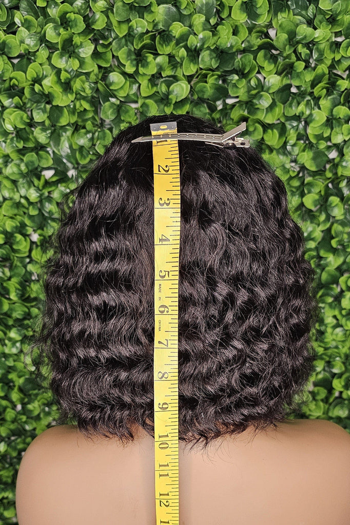 Deep Wave Brazilian Remy 100% Human Hair Wig With Bangs Short Bob Natural Wave Hair Wig - Beauty Blessings LLC