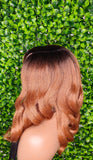Auburn Reddish Brownish Lace Front Wig Mix Afro Blowout Yaki Texture Side Part Swoop Bang HD Lace Glueless Wig Loose Curl Natural Hair Wig - Beauty Blessings LLC
