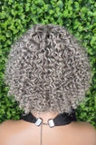 Salt and Pepper Wig 100% Human Hair Deep Wave Pixie Cut Gray Bob Wig Dark Silver Gray Hair Glueless Wig Short Bang Full Cap - Beauty Blessings LLC