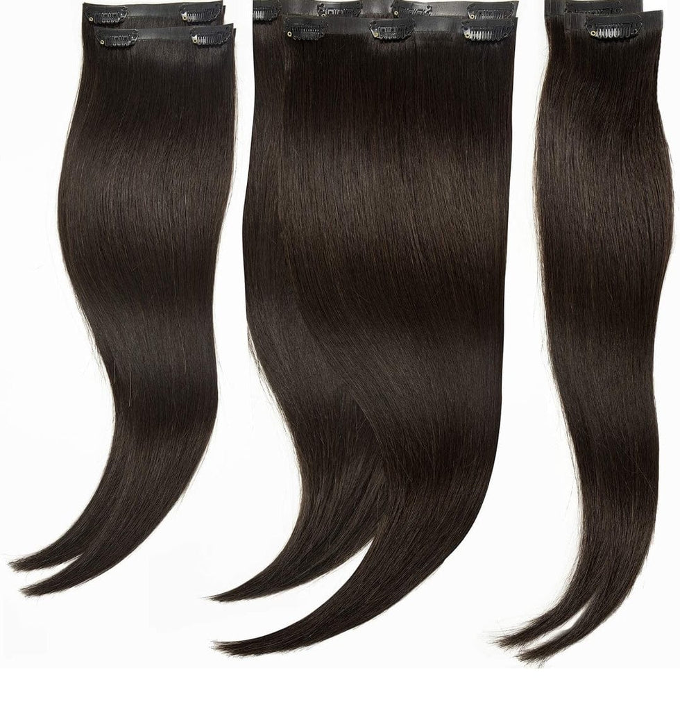 Human Hair Seamless Clip-In Hair Extensions Natural Straight Clip In Hair Extension 100% Brazilian Remy Human Hair - Beauty Blessings LLC