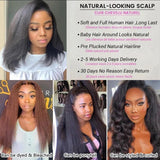 Itailan Yaki Brazilian Remy Human Hair Yaki Kinky Straight Lace Front Hair Wig 13X6 Deep Lace Part Wig - Beauty Blessing Wigs & Hair Extensions Boutique