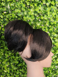 90s Inspired Swoop Bang and Fluffy Bun Ponytail Natural Yaki Texture Bang Bun Ponytail - Beauty Blessings LLC