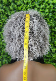 Human Hair Salt Pepper Gray Wig Pixie Cut Kinky Coil Curly Hair Wig Yaki Afro Gray Hair Natural Mix Grey Hair Curl  Glueless Wig - Beauty Blessings LLC