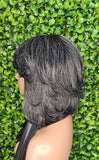 Gray Bob 100% Human Hair Wig Peruvian Remy Short Cut Hair Straight Bob Hairstyle Layered Hair Bob Wig with Bangs Dark Salt Pepper Wig - Beauty Blessings LLC