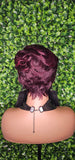 Burgundy Pixie Cut Remy 100% Human Hair Lace Wig Short Hairstyle Lace Front Wig - Beauty Blessings LLC