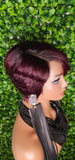 Burgundy Pixie Cut Remy 100% Human Hair Lace Wig Short Hairstyle Lace Front Wig - Beauty Blessings LLC
