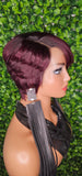 Burgundy Pixie Cut Remy 100% Human Hair Lace Wig Short Hairstyle Lace Front Wig - Beauty Blessings LLC