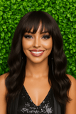 Virgin Brazilian Remy 100% Human Hair Natural Loose Waves Big Water Wave Hair Full Wig with Bangs - Beauty Blessings LLC