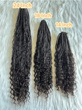 Fast Boho Braids Crochet Boho Box Braids with Human Hair Deep Curls, Pre-Looped Box Braids with Full Deep Curly Human Hair Ends, Hair Extensions Up to 30 Inches Crochet Braids 20 Strands - Beauty Blessings LLC