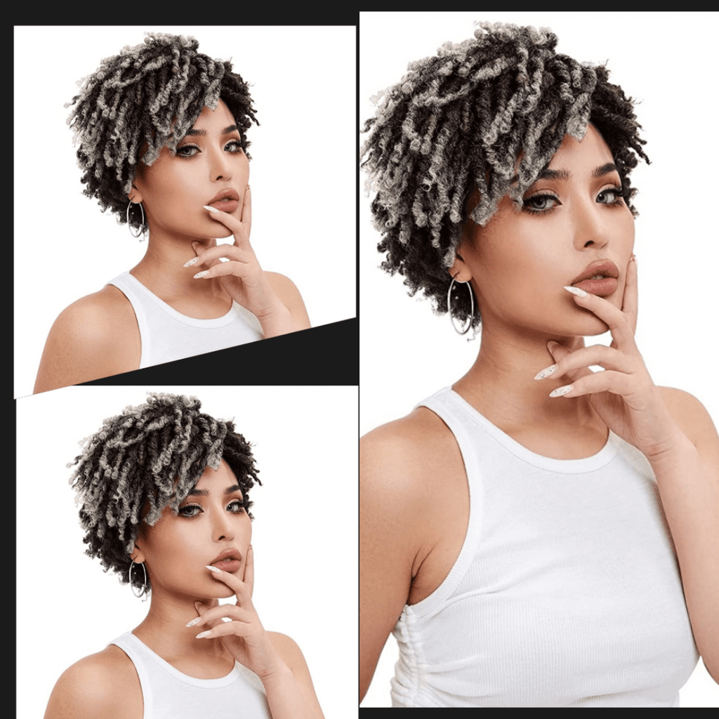Pixie Cut Afro Kinky Coily Twist Dread Locks Natural Style Wig Brown Blonde Hair Wigs - Beauty Blessings LLC