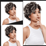 Pixie Cut Afro Kinky Coily Twist Dread Locks Natural Style Wig Brown Blonde Hair Wigs - Beauty Blessings LLC