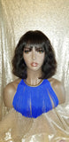 Deep Wave Hair Natural Wavy Bob Ultra Brazilian Remy 100%Human Hair with Bangs