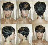 Sassy Pixie Cut Brazilian Remy 100% Human Hair Wig Short Cut Natural Hairstyle
