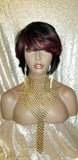 Bob Cut Human Hair Remy Wig Burgundy Bang Hair Wig - Beauty Blessing Wigs & Hair Extensions Boutique