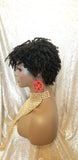 Afrocentric Short Kinky Curl Coil Twist Dread Locks Natural Style Full Cap Wig with Bangs - Beauty Blessing Wigs & Hair Extensions Boutique